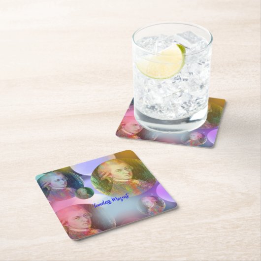 Timeless Mozart Music Rechteckiger Pappuntersetzer (Vor Ort)