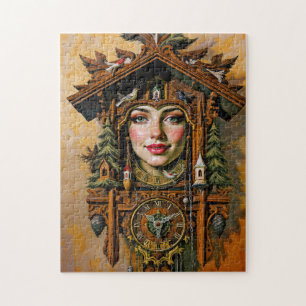 „Timeless Muse“ – Ein Kuckucksuhr-Porträt Puzzle