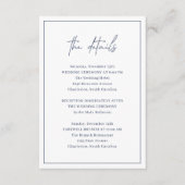 Timeless Navy Blue Elegante Wedding Begleitkarte (Vorderseite)