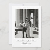 Timeless Old Money Black and White Wedding Einladung (Rückseite)