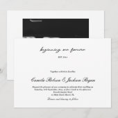 Timeless Old Money Black and White Wedding Invitat Einladung (Vorne/Hinten)