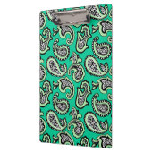 Timeless Paisley on Green Background Klemmbrett (Links)