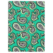 Timeless Paisley on Green Background Klemmbrett (Rückseite)