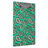Timeless Paisley on Green Background Klemmbrett (Rechts)