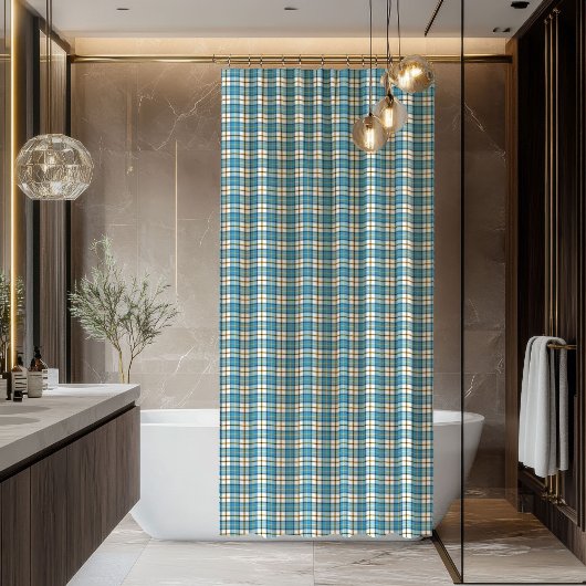 Timeless Plaid Shower Curtain – Gift for Men Duschvorhang