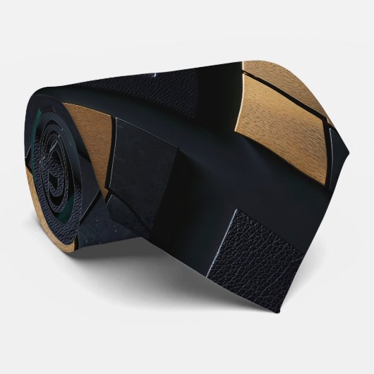 Timeless Power - negro carbón, verde, dorado Krawatte (Gerollt)