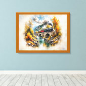 Timeless Railway Escape / Picturesque Fall Scenery Leinwanddruck (Insitu (Holzboden))