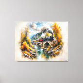 Timeless Railway Escape / Picturesque Fall Scenery Leinwanddruck (Vorderseite)