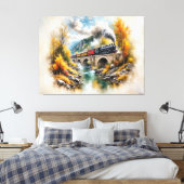 Timeless Railway Escape / Picturesque Fall Scenery Leinwanddruck (Insitu (Schlafzimmer))
