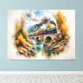 Timeless Railway Escape / Picturesque Fall Scenery Leinwanddruck (Insitu (Holzboden))
