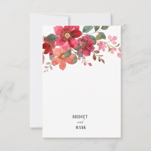 Timeless Red Wedding Dankeskarte (Rückseite)