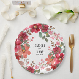 Timeless Red Wedding Pappteller