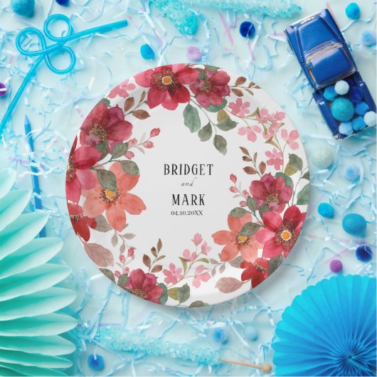 Timeless Red Wedding Pappteller (Party)