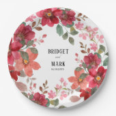 Timeless Red Wedding Pappteller (Vorderseite)