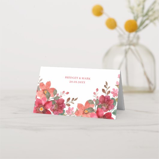 Timeless Red Wedding Platzkarte (Rückseite)