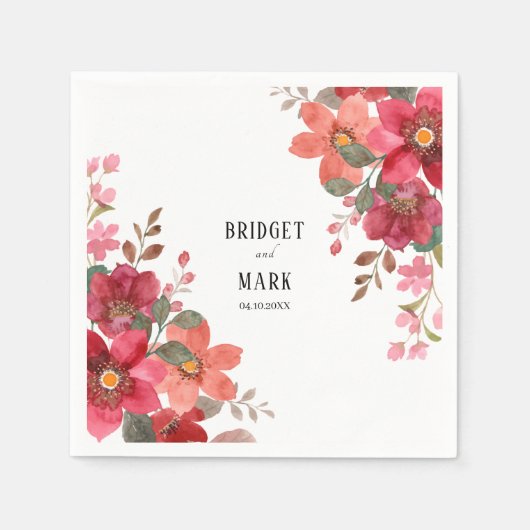 Timeless Red Wedding Serviette (Vorderseite)