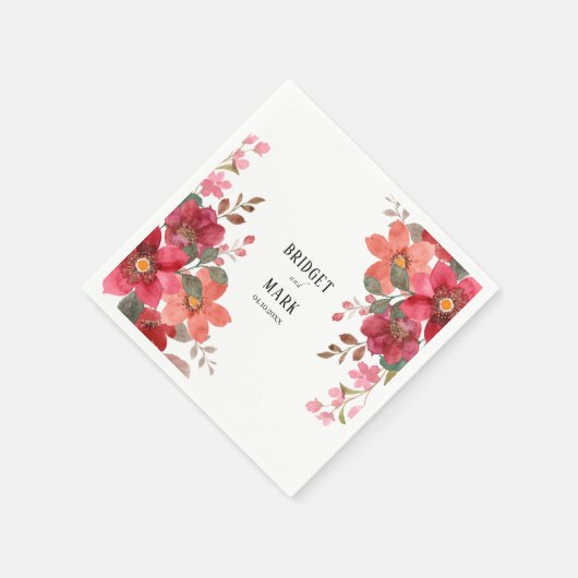 Timeless Red Wedding Serviette (Ecke)