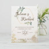 Timeless Romance Elegant Wedding Invitation Einladung (Stehend Vorderseite)