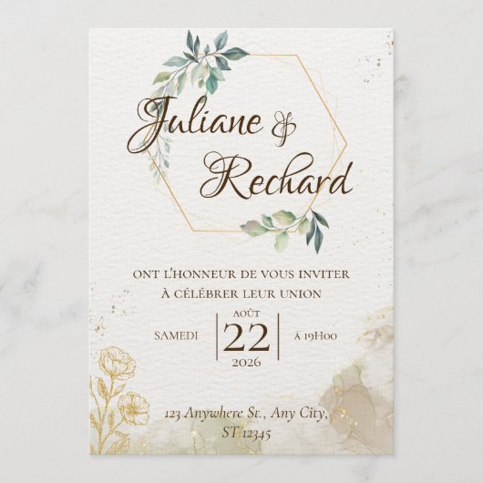 Timeless Romance Elegant Wedding Invitation Einladung (Vorderseite)