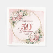 Timeless Rose Gold Dusty Pink 50th Birthday Party  Serviette (Vorderseite)