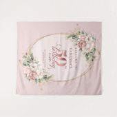 Timeless Rose Gold Dusty Pink 50th Birthday Party Wandteppich (Vorderseite (Horizontal))