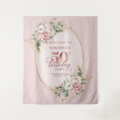 Timeless Rose Gold Dusty Pink 50th Birthday Party Wandteppich (Vorderseite)