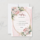 Timeless Rose Gold Dusty Pink Wedding RSVP Card Karte (Vorderseite)