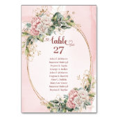 Timeless Rose Gold Floral Eucalyptus Table Number Tischnummer (Rückseite)