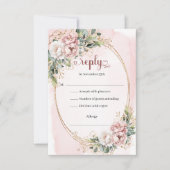 Timeless Rose Gold Greenery Wedding RSVP Card (Vorderseite)