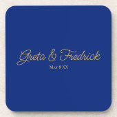 Timeless Royal Blue and Gold Wedding Favor Getränkeuntersetzer (Vorderseite)