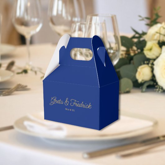 Timeless Royal Blue and Gold Wedding Geschenkschachtel
