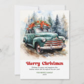 Timeless rustic Christmas scene vintage Christmas  Feiertagskarte (Vorderseite)