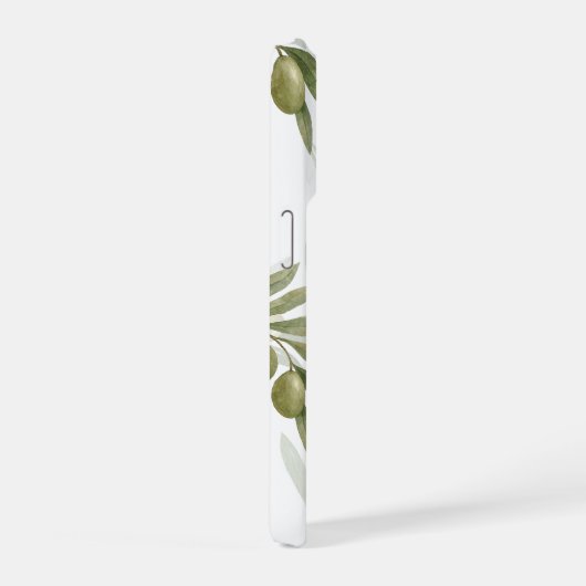 Timeless Sage Olive Wataercolor Chic iPhone Hülle (Rechte Seite)