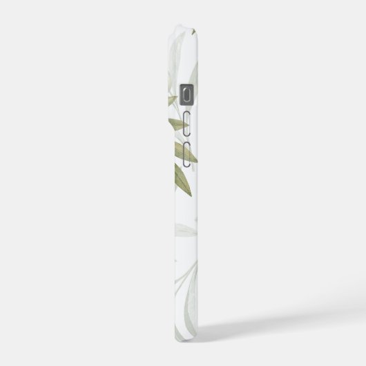 Timeless Sage Olive Wataercolor Chic iPhone Hülle (Linke Seite)