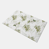 Timeless Sage Olive Watercolor Chic Fußmatte (Schrägansicht)