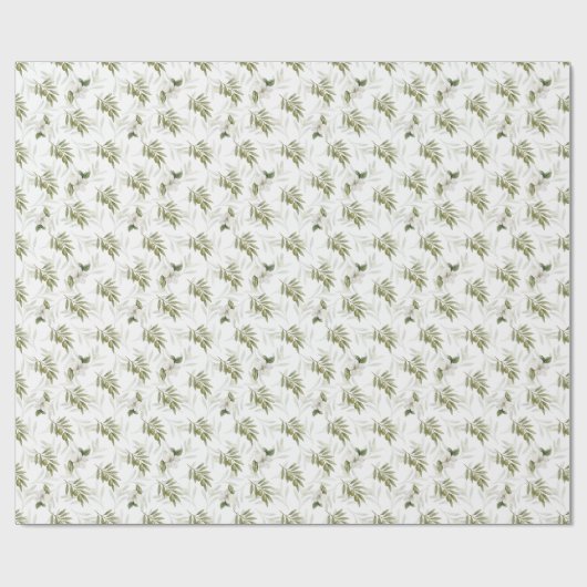 Timeless Sage Olive Watercolor Chic Geschenkpapier (Flach)