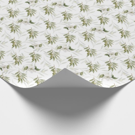 Timeless Sage Olive Watercolor Chic  Geschenkpapier (Ecke)