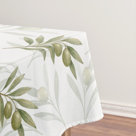 Timeless Sage Olive Watercolor Chic Tischdecke (Beispiel)