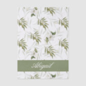 Timeless Sage Olive Watercolor Name Seidenpapier (Vorderseite)