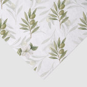 Timeless Sage Olive Watercolor Name Seidenpapier (Ausschnitt)