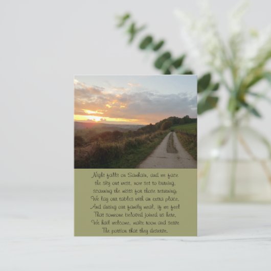 Timeless Samhain Sunset Postkarte (Stehend Vorderseite)