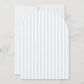 Timeless Script Blue Stripes Arched Bridal Shower Einladung (Rückseite)