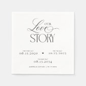 Timeless Script Our Love Story Wedding Engagement Serviette (Vorderseite)