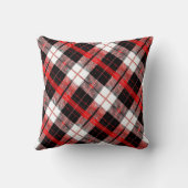 Timeless Tartan Plaid Red and Black Throw Cushion Kissen (Rückseite)