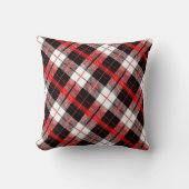 Timeless Tartan Plaid Red and Black Throw Cushion Kissen (Vorderseite)