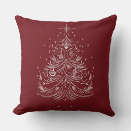 Timeless Tree Holiday Throw Kissen | Rot/Burgund