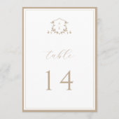 Timeless Vines Beige Crest Table Number Programm (Rückseite)