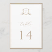 Timeless Vines Beige Crest Table Number Programm (Vorderseite)
