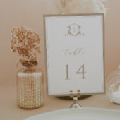 Timeless Vines Beige Crest Table Number Programm