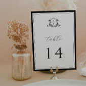 Timeless Vines Black Crest Table Number Programm